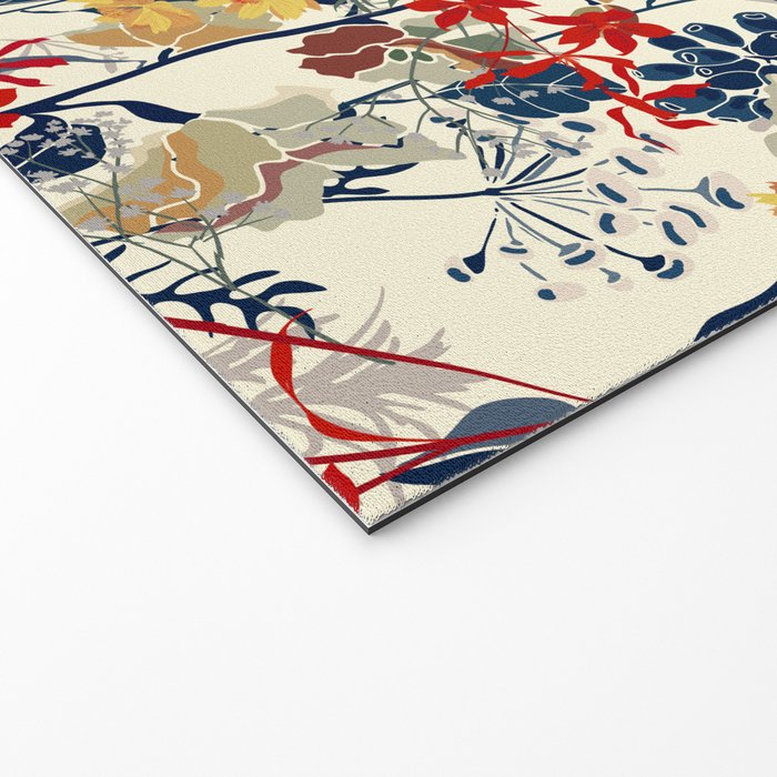 Wildflowers, Floral Prints, Red, Navy, Yellow Welcome Mat Gallery Image 2