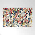 Wildflowers, Floral Prints, Red, Navy, Yellow Welcome Mat Gallery Image 1