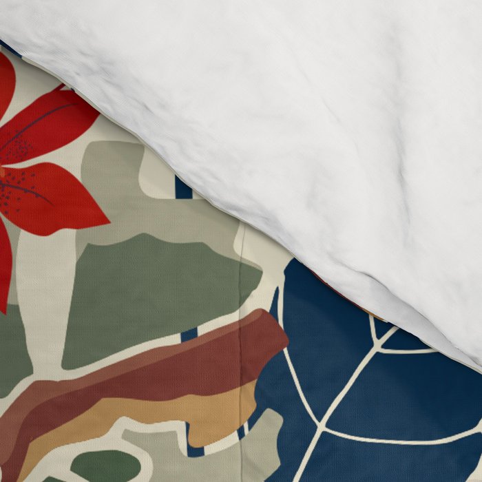 Wildflowers, Floral Prints, Red, Navy, Yellow Comforter Gallery Image 4