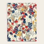 Wildflowers, Floral Prints, Red, Navy, Yellow Notebook Gallery Image 4