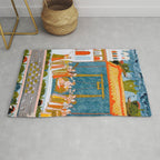 Hindola Raga (Spring Swinging) Indian Painted Illustration Rug Gallery Image 1