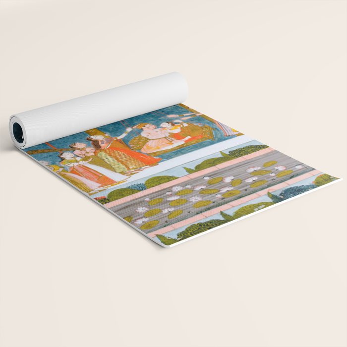 Hindola Raga (Spring Swinging) Indian Painted Illustration Yoga Mat Gallery Image 2