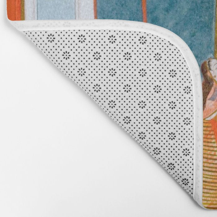 Hindola Raga (Spring Swinging) Indian Painted Illustration Bath Mat Gallery Image 2