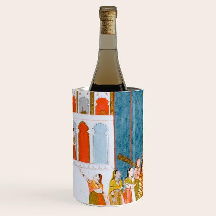 Hindola Raga (Spring Swinging) Indian Painted Illustration Wine Chiller Gallery Image 2