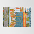 Hindola Raga (Spring Swinging) Indian Painted Illustration Rug Gallery Image 2