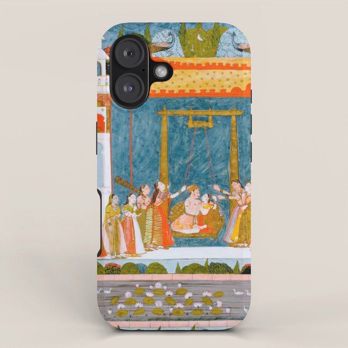 Hindola Raga (Spring Swinging) Indian Painted Illustration iPhone Case Gallery Image 1