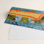 Hindola Raga (Spring Swinging) Indian Painted Illustration Wrapping Paper Gallery Image 2