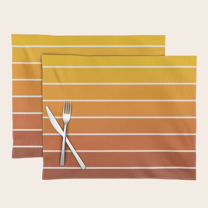 Gradient Arch IX Retro Orange Mid Century Modern Rainbow Placemat Gallery Image 1