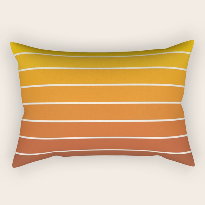 Gradient Arch IX Retro Orange Mid Century Modern Rainbow Rectangular Pillow Gallery Image 1