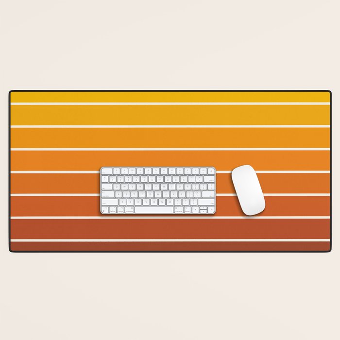 Gradient Arch IX Retro Orange Mid Century Modern Rainbow Desk Mat Gallery Image 1