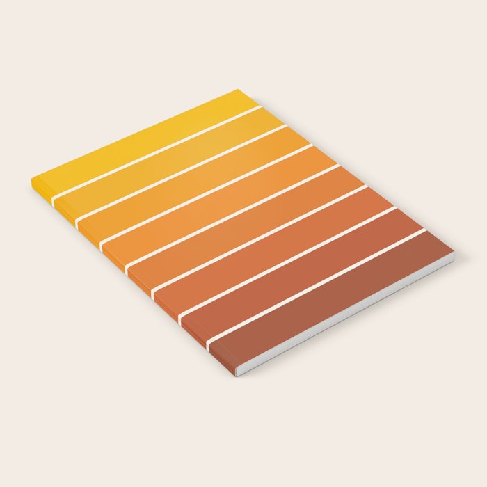 Gradient Arch IX Retro Orange Mid Century Modern Rainbow Notebook Gallery Image 1