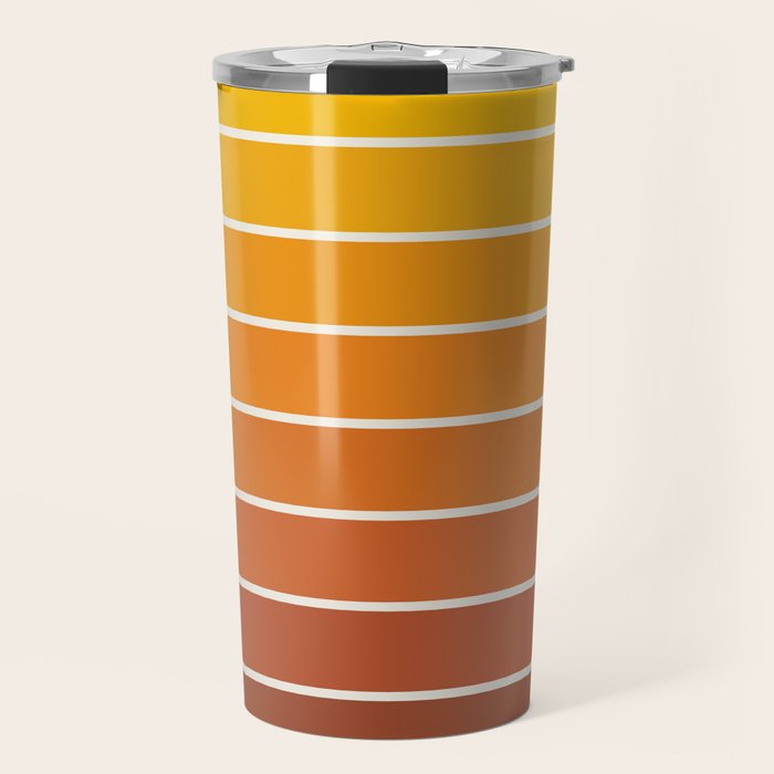 Gradient Arch IX Retro Orange Mid Century Modern Rainbow Travel Mug Gallery Image 1