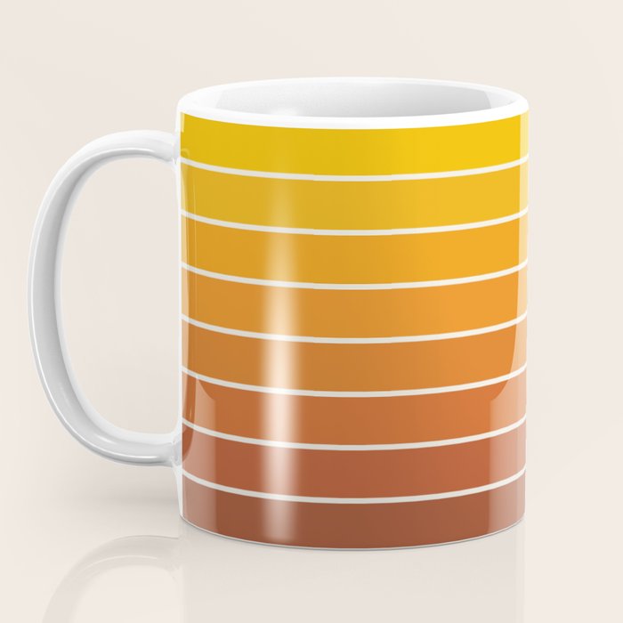 Gradient Arch IX Retro Orange Mid Century Modern Rainbow Coffee Mug Gallery Image 3
