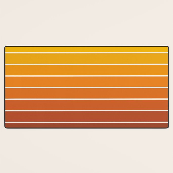 Gradient Arch IX Retro Orange Mid Century Modern Rainbow Desk Mat Gallery Image 3