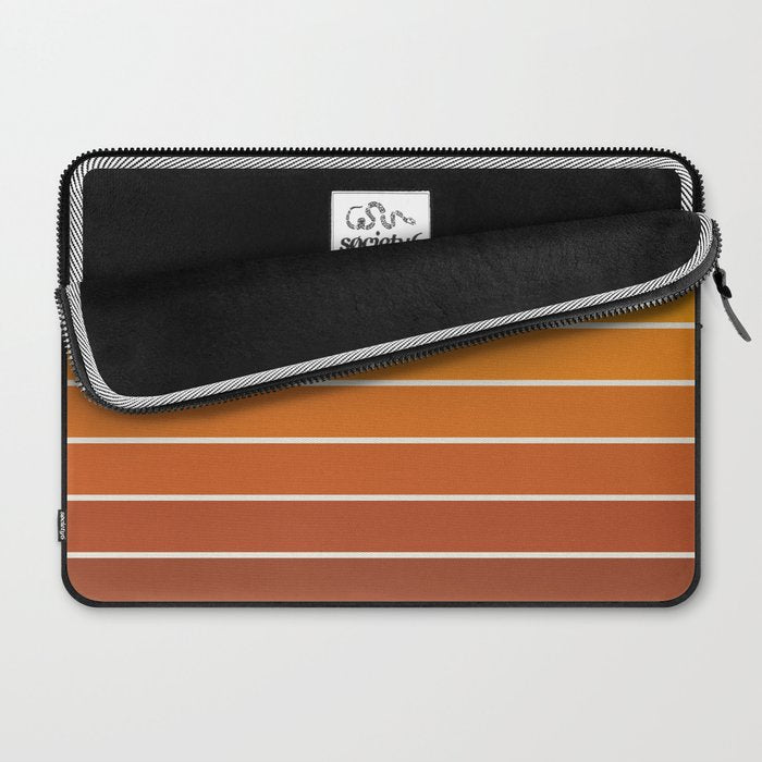 Gradient Arch IX Retro Orange Mid Century Modern Rainbow Laptop Sleeve Gallery Image 2
