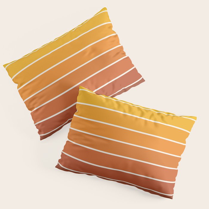Gradient Arch IX Retro Orange Mid Century Modern Rainbow Pillow Sham Gallery Image 3