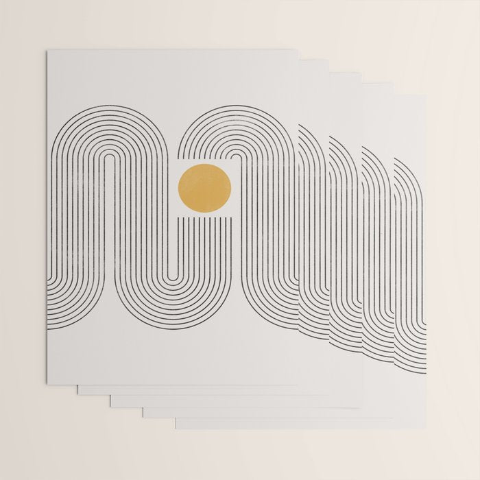 Mid-Century Modern No.22 - Woodblock Print Wrapping Paper Gallery Image 3
