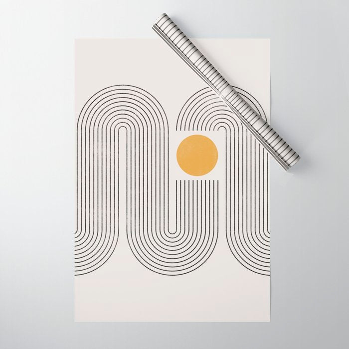 Mid-Century Modern No.22 - Woodblock Print Wrapping Paper Gallery Image 1