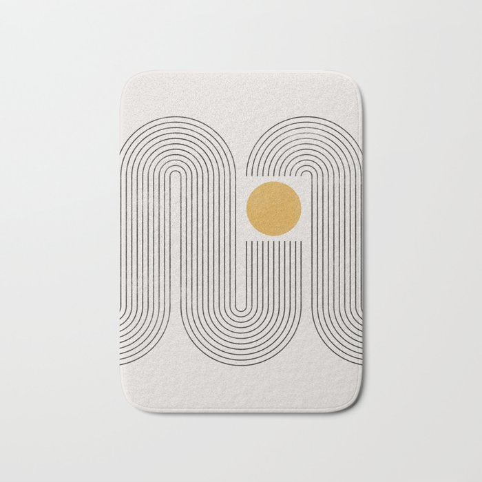 Mid-Century Modern No.22 - Woodblock Print Bath Mat Gallery Image 1