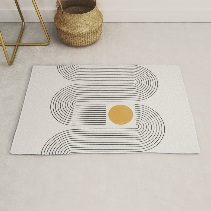 Mid-Century Modern No.22 - Woodblock Print Rug Gallery Image 1