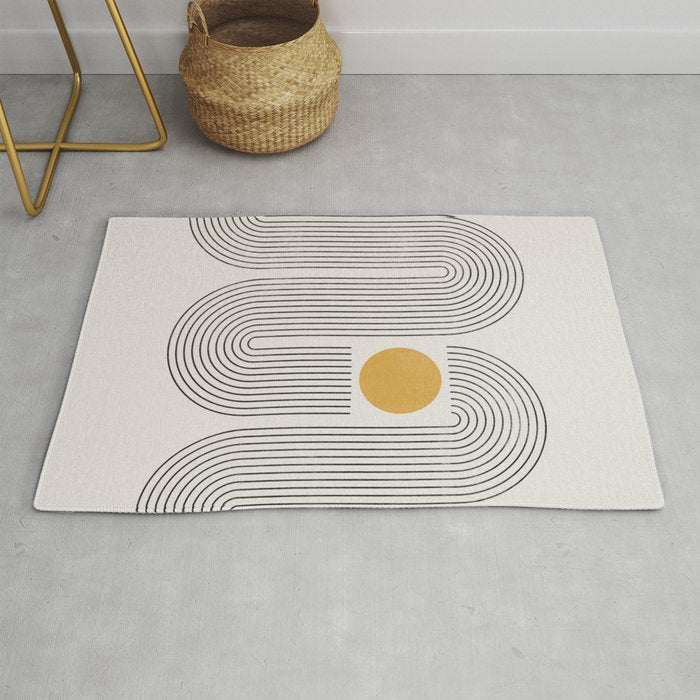 Mid-Century Modern No.22 - Woodblock Print Rug Gallery Image 1