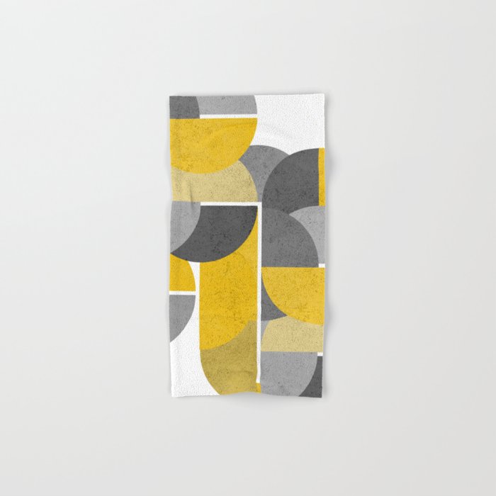 Modern Yellow and Gray Geometric 3 Bath Towel Gallery Image 1