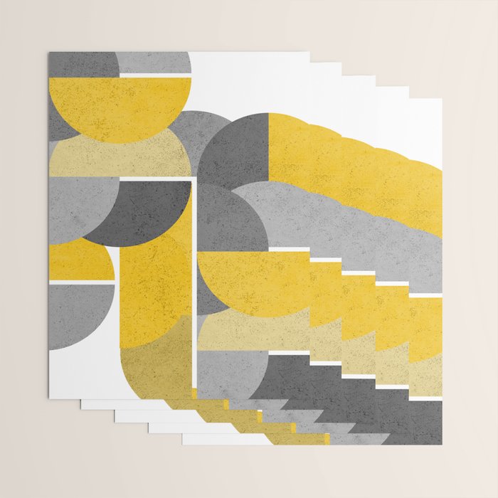 Modern Yellow and Gray Geometric 3 Wrapping Paper Gallery Image 3