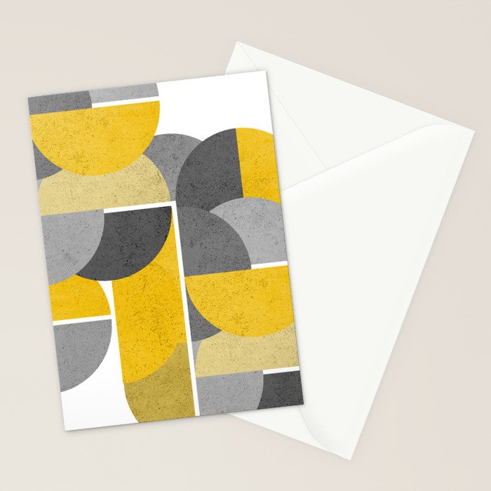 Modern Yellow and Gray Geometric 3 Stationery Card Gallery Image 2