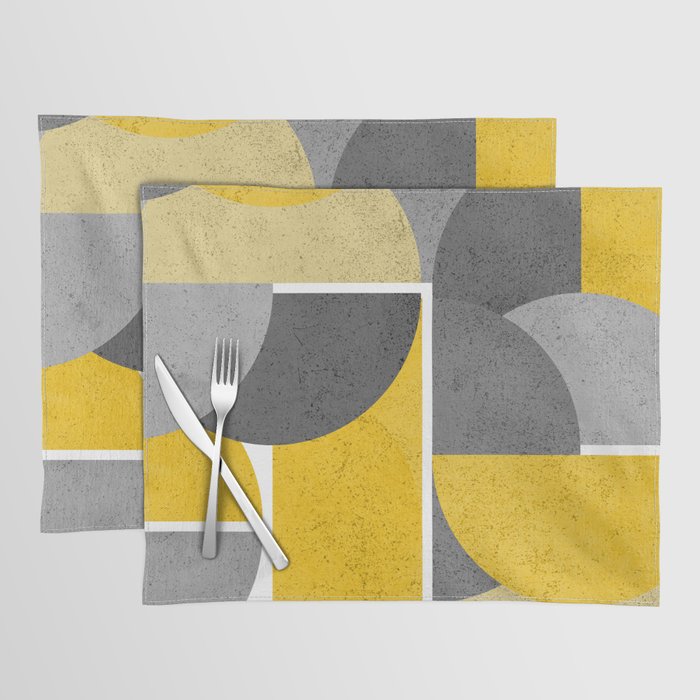 Modern Yellow and Gray Geometric 3 Placemat Gallery Image 1