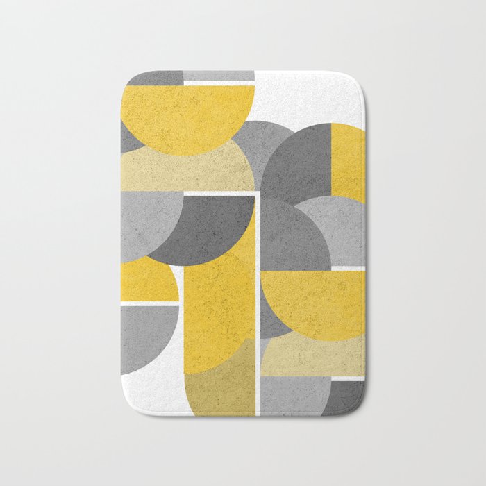Modern Yellow and Gray Geometric 3 Bath Mat Gallery Image 1