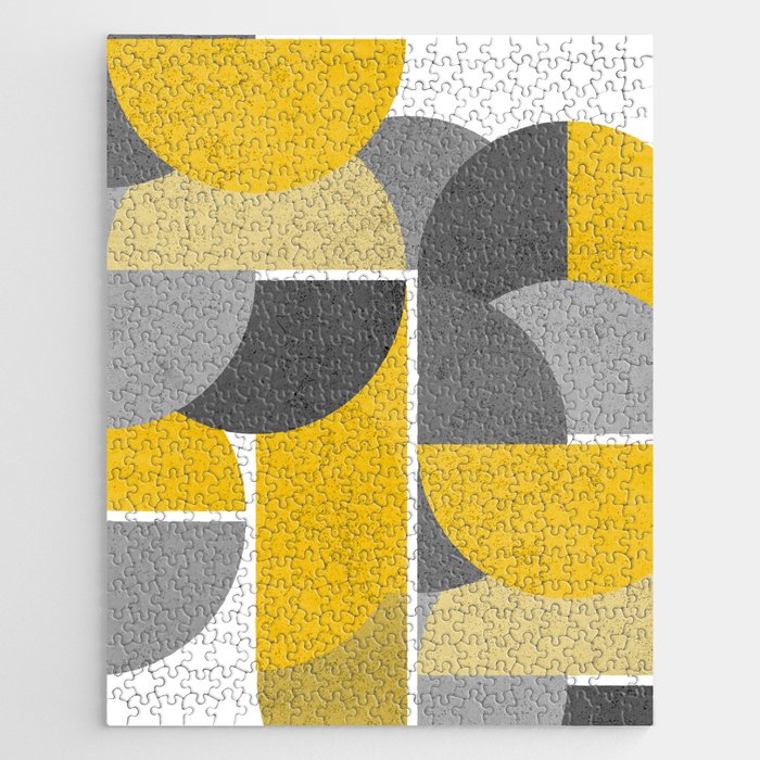 Modern Yellow and Gray Geometric 3 Jigsaw Puzzle Gallery Image 1