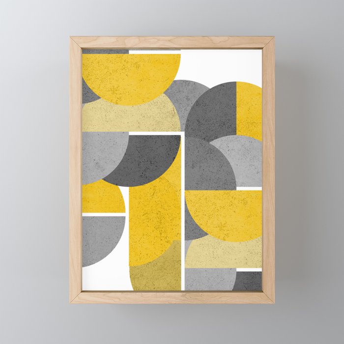 Modern Yellow and Gray Geometric 3 Mini Art Print Gallery Image 1