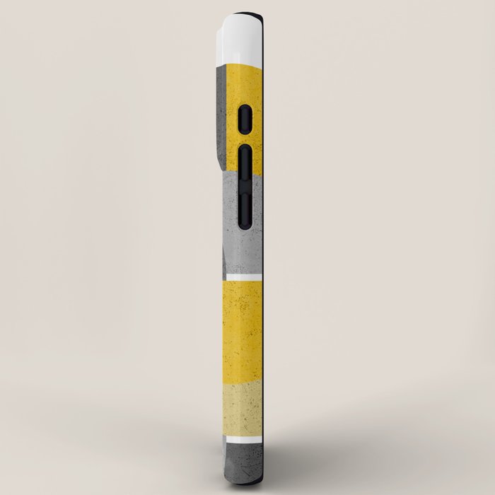 Modern Yellow and Gray Geometric 3 iPhone Case Gallery Image 2