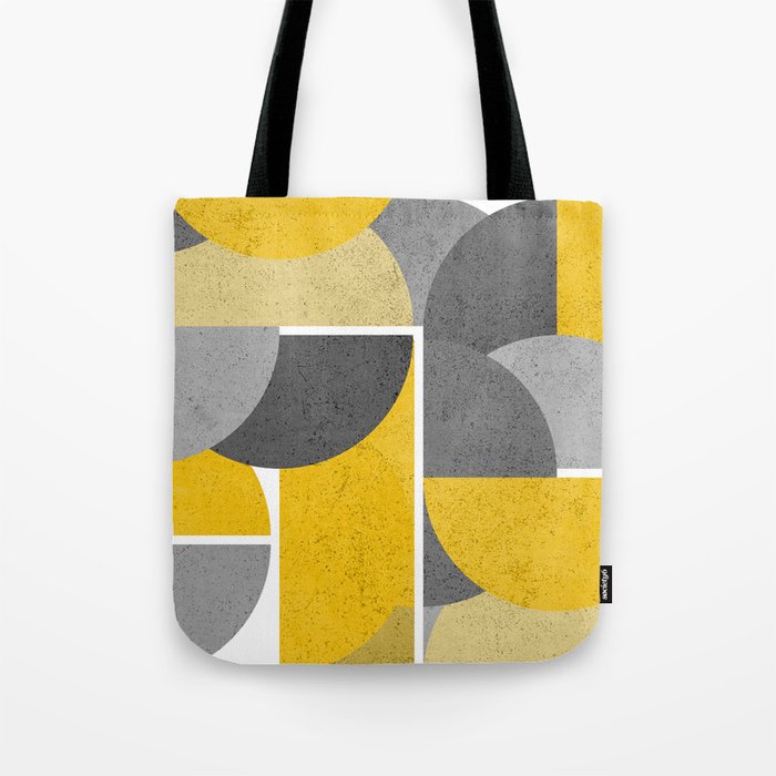 Modern Yellow and Gray Geometric 3 Tote Bag Gallery Image 1