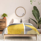 Modern Yellow and Gray Geometric 3 Comforter Gallery Image 3