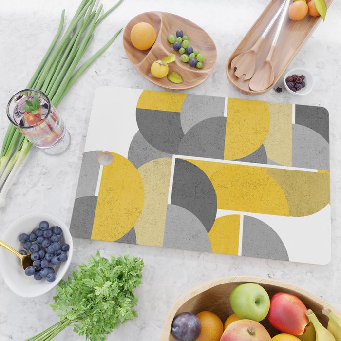 Modern Yellow and Gray Geometric 3 Cutting Board Gallery Image 2
