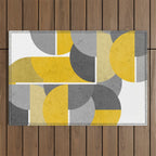 Modern Yellow and Gray Geometric 3 Outdoor Rug Gallery Image 1