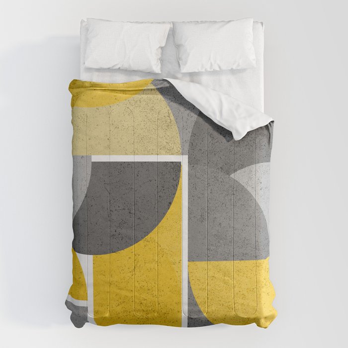 Modern Yellow and Gray Geometric 3 Comforter Gallery Image 6