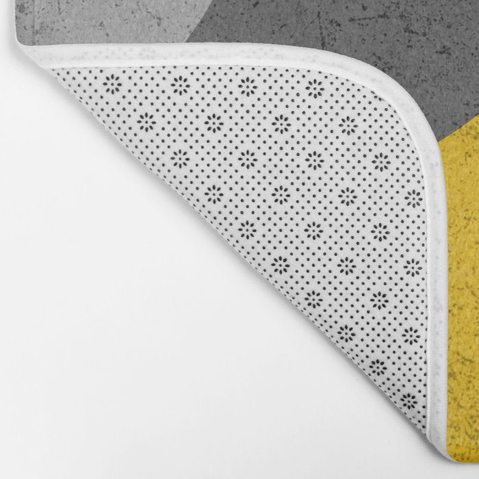 Modern Yellow and Gray Geometric 3 Bath Mat Gallery Image 2