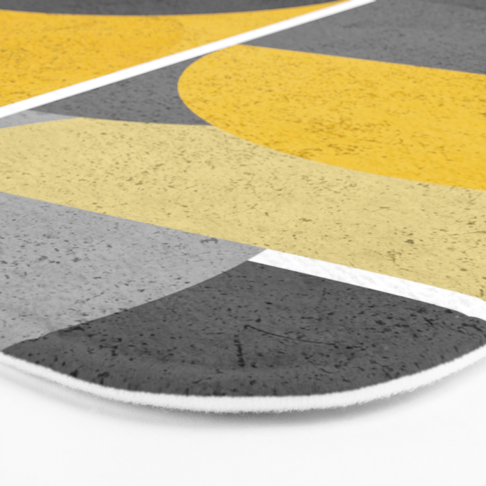 Modern Yellow and Gray Geometric 3 Bath Mat Gallery Image 3