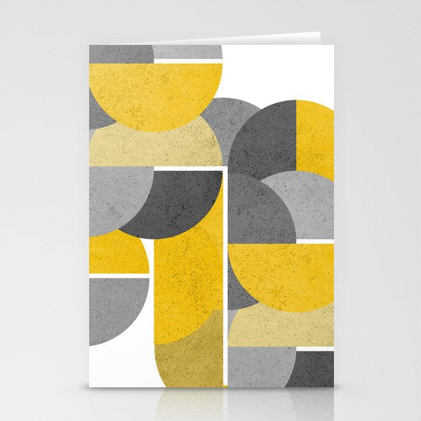 Modern Yellow and Gray Geometric 3 Stationery Card Gallery Image 2
