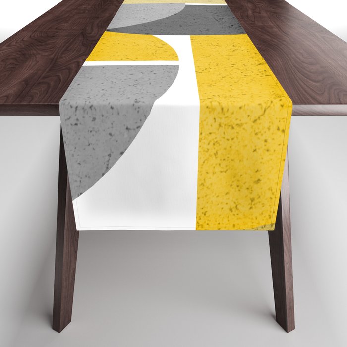 Modern Yellow and Gray Geometric 3 Table Runner Gallery Image 1