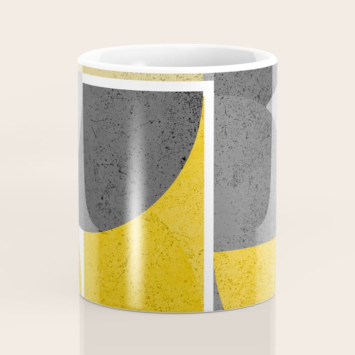 Modern Yellow and Gray Geometric 3 Coffee Mug Gallery Image 4