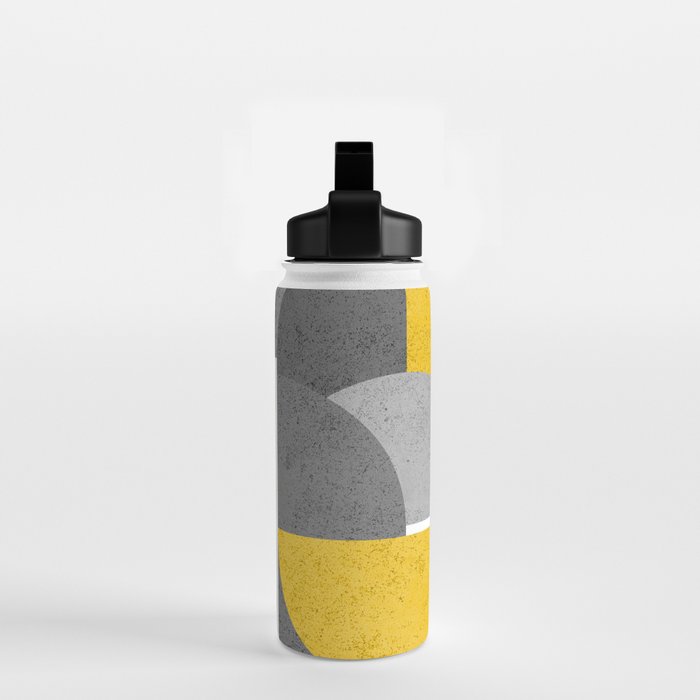Modern Yellow and Gray Geometric 3 Water Bottle Gallery Image 2