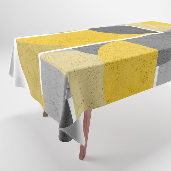 Modern Yellow and Gray Geometric 3 Tablecloth Gallery Image 1