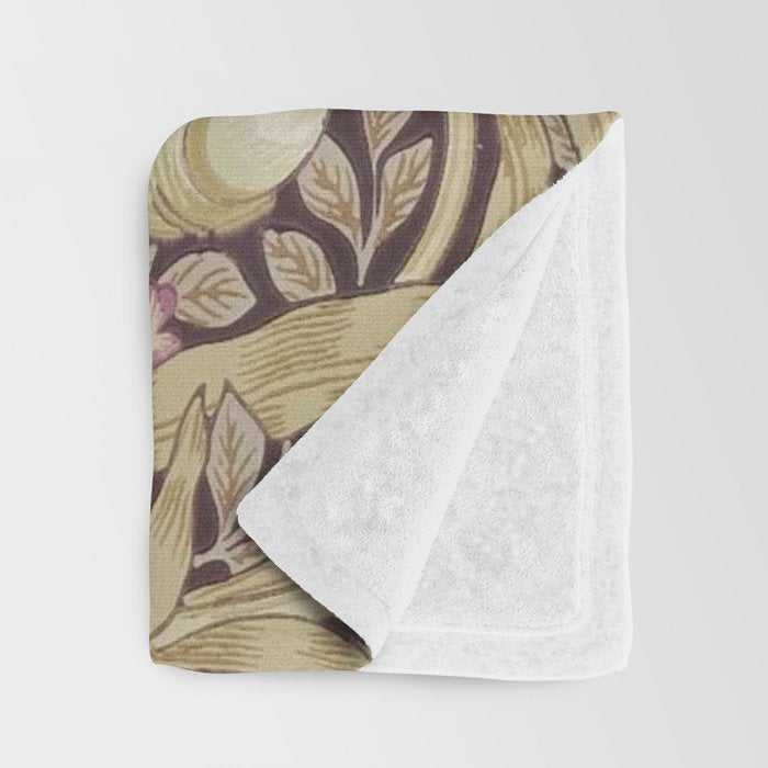 William Morris Vintage Pimpernel Fig & Sisal Throw Blanket Gallery Image 3