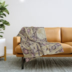 William Morris Vintage Pimpernel Fig & Sisal Throw Blanket Gallery Image 1