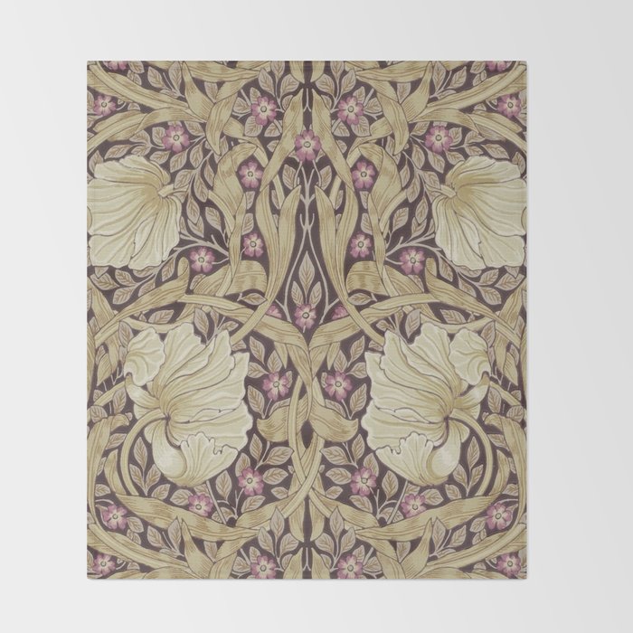 William Morris Vintage Pimpernel Fig & Sisal Throw Blanket Gallery Image 2