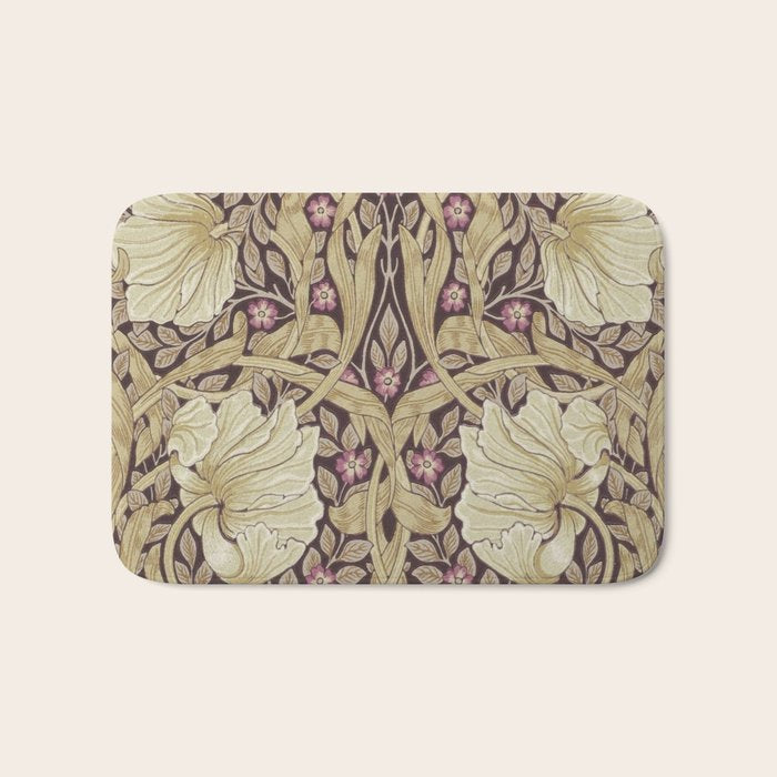 William Morris Vintage Pimpernel Fig & Sisal Bath Mat Gallery Image 1