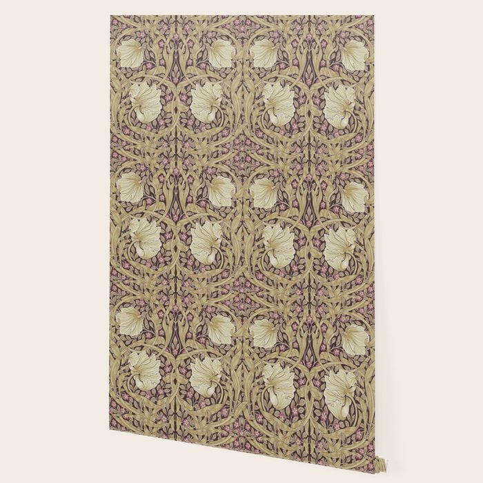 William Morris Vintage Pimpernel Fig & Sisal Wallpaper Gallery Image 2